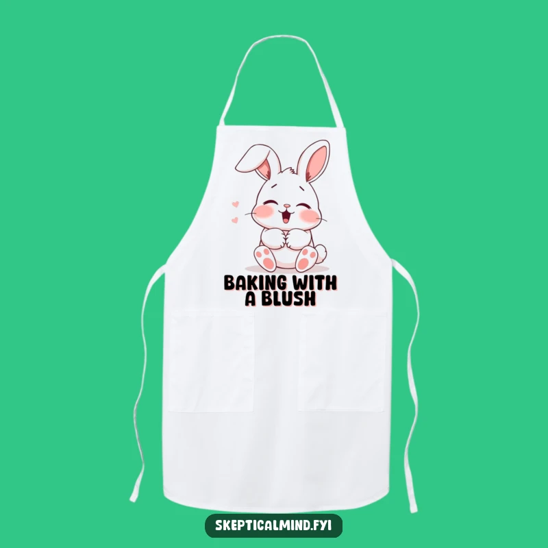 Funny Blushing Bunny Apron: Kitchen Giggles, Cute Humorous Gift for Bakers