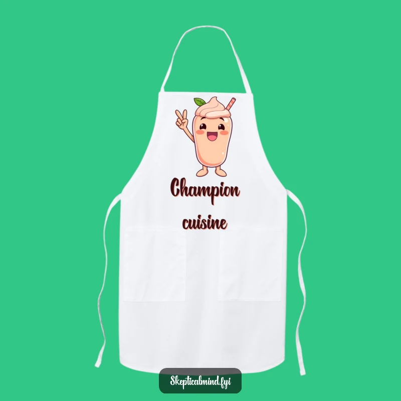 Funny Peach Smoothie Apron - Victory Pose Kitchenwear - Achievement Gift