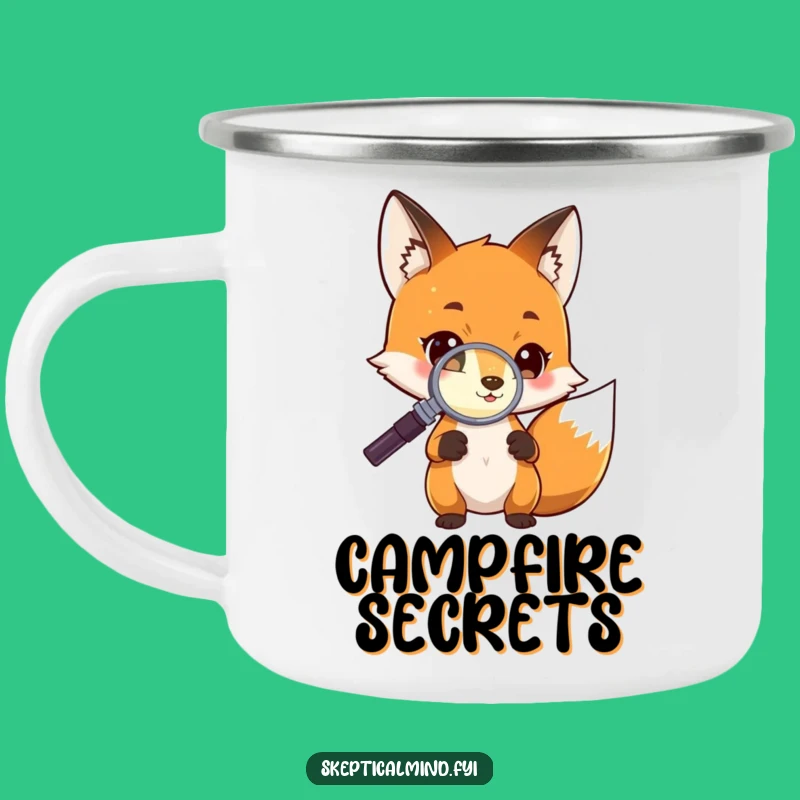 Funny Fox Explorer Camping Mug: Curious Fox's Night Discovery, Outdoor Gift