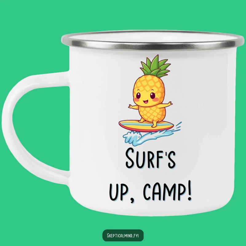 Funny Pineapple Surfer Camping Mug - Adventure & Laughs Included