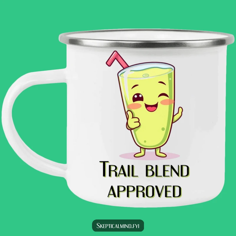 Funny Kiwi Smoothie Camping Mug - Giggling Thumbs Up Travel Cup - Gift