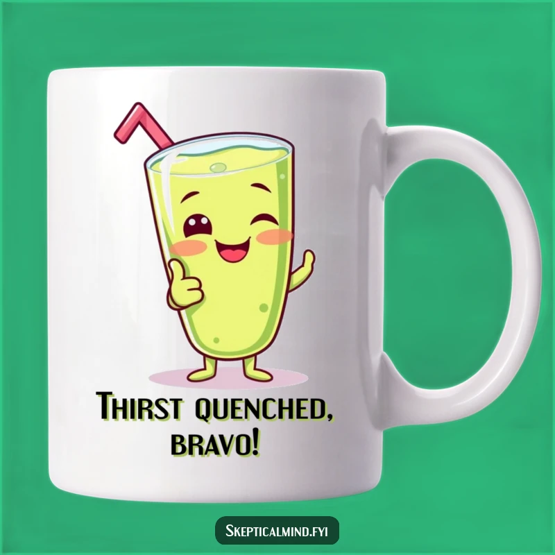 Funny Giggling Kiwi Smoothie Mug - Silly Thumbs Up - Hilarious Gift