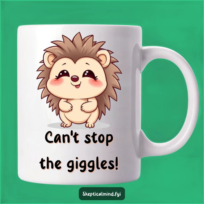 Funny Hedgehog Mug - Giggling Spiky Friend Funny Gift