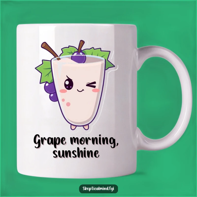 Funny Winking Grape Smoothie Mug - Cheeky Character Drinkware Gift