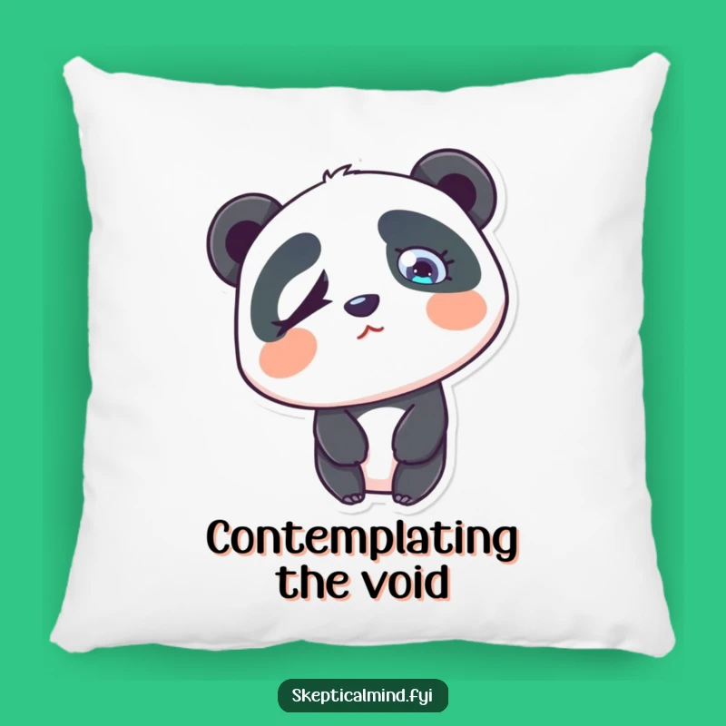 Funny Confused Panda Pillow - Puzzled Comfort Gift