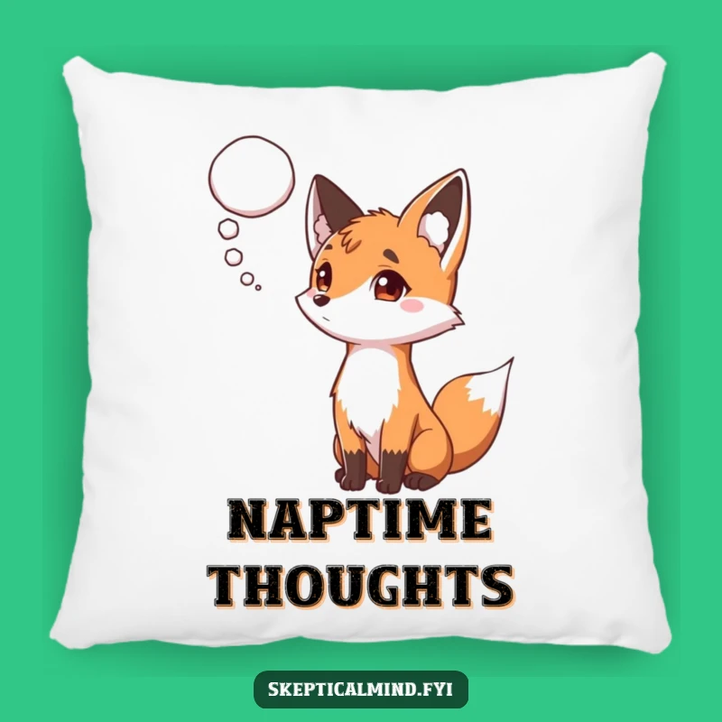 Funny Curious Fox Pillow - Cuddle Up with Contemplation and Comfort