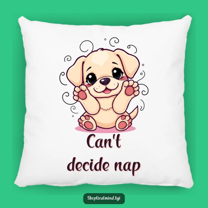 Funny Puppy Indecision Pillow - Cuddle Up with Your Choices