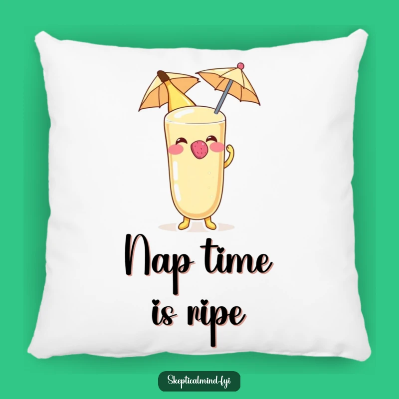 Funny Banana Smoothie Raspberry Pillow, Soft Fruit Character Accent Cushion Gift