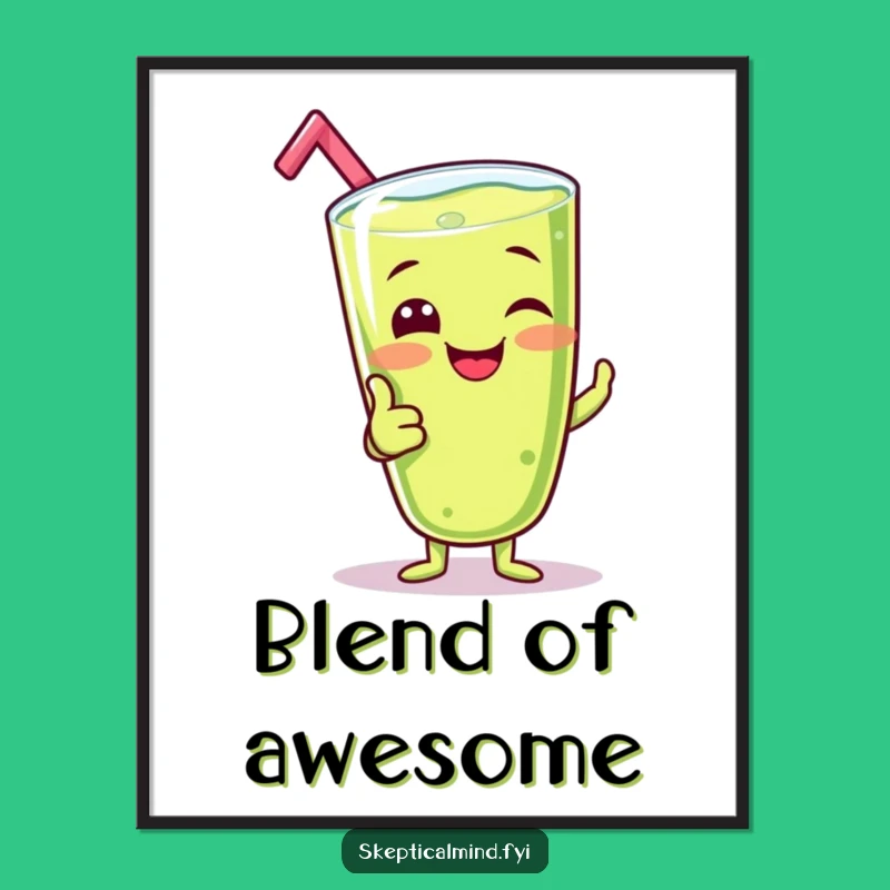 Funny Kiwi Smoothie Digital Art - Giggling Thumbs Up Wall Art - Gift