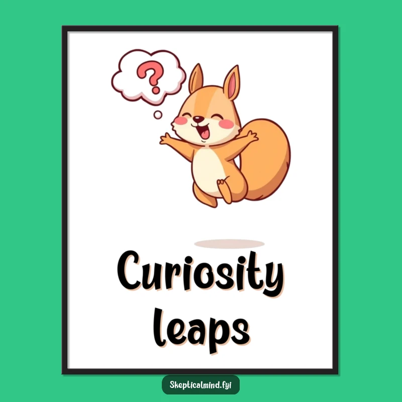 Funny Squirrel Leaping Digital Art - Curious Decor Gift