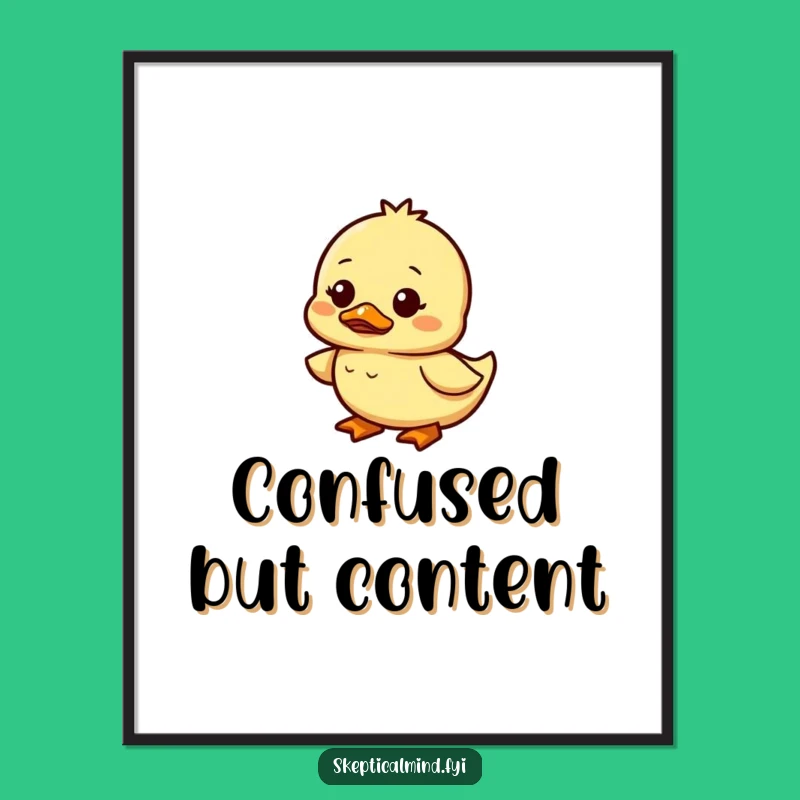Funny Duckling Digital Art Print - Waddling Wonder Instant Download