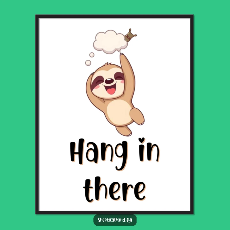 Funny Giggling Sloth Digital Art - Relaxed Decor Gift