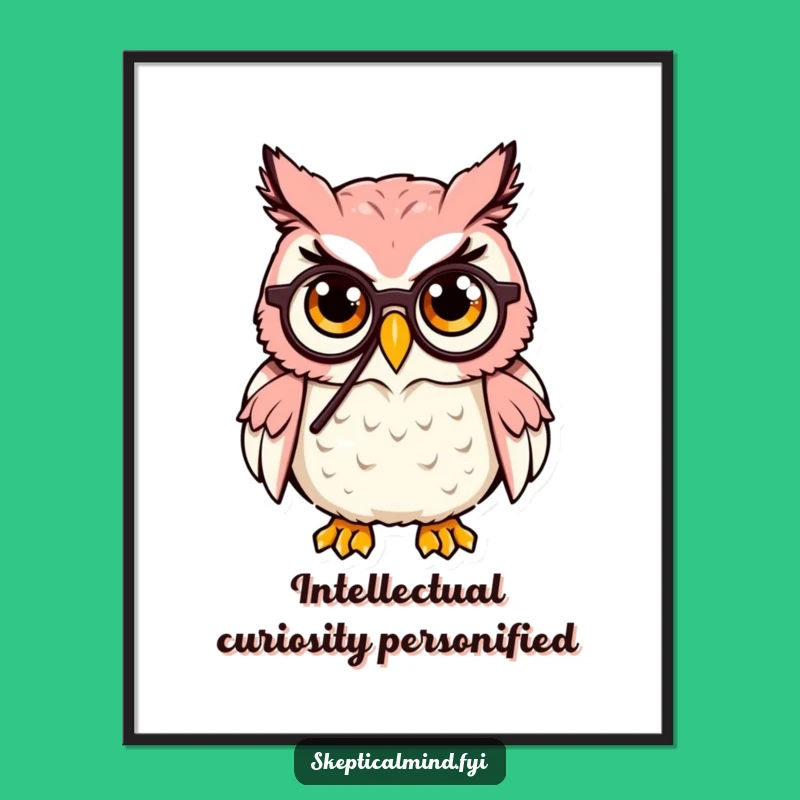 Funny Owl Digital Art: Instant Monocle Wit Download, Perfect Funny Gift Art