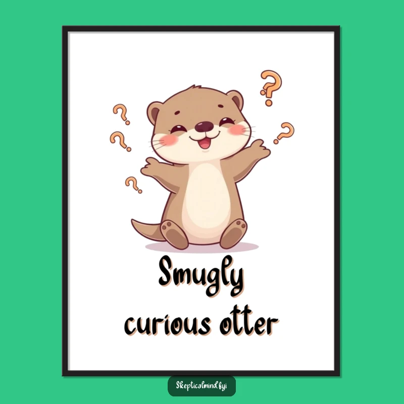 Funny Otter Juggling Art Print - Decorate with playful questions, a funny gift!