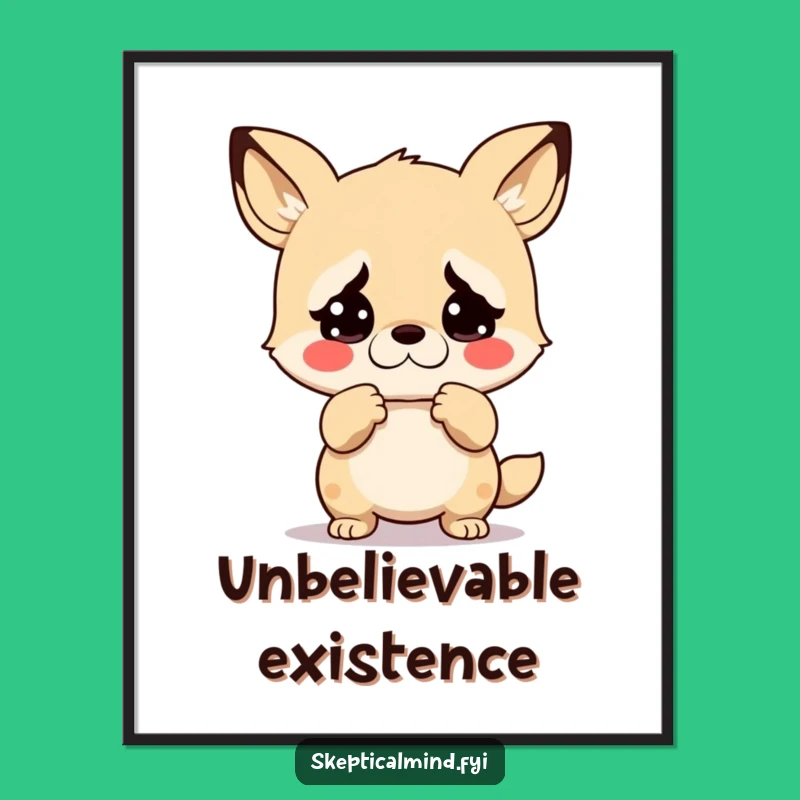 Funny Kawaii Animal Disbelief Digital Art - Instant Shocking Humor