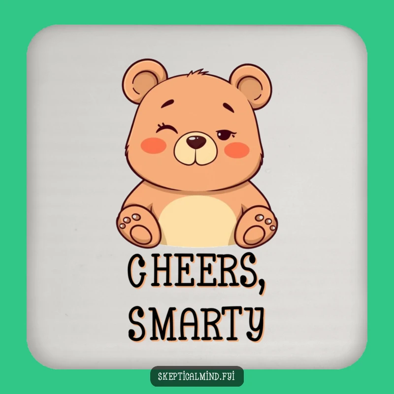 Funny Bear Wink Coaster - Gift for Smooth Operators