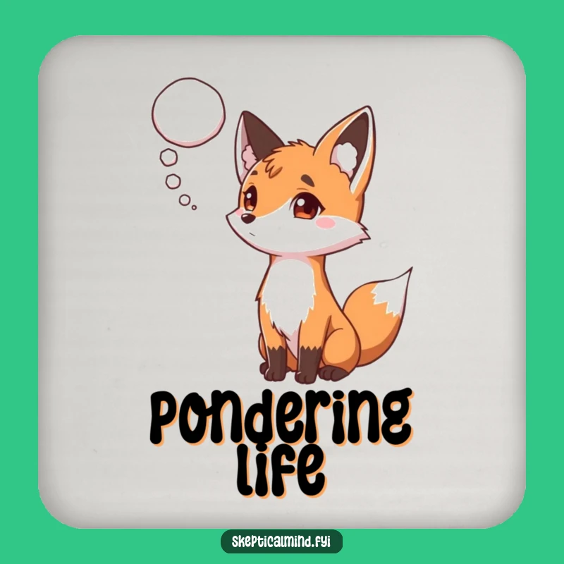 Funny Curious Fox Coaster - Protect Surfaces with Witty Observation
