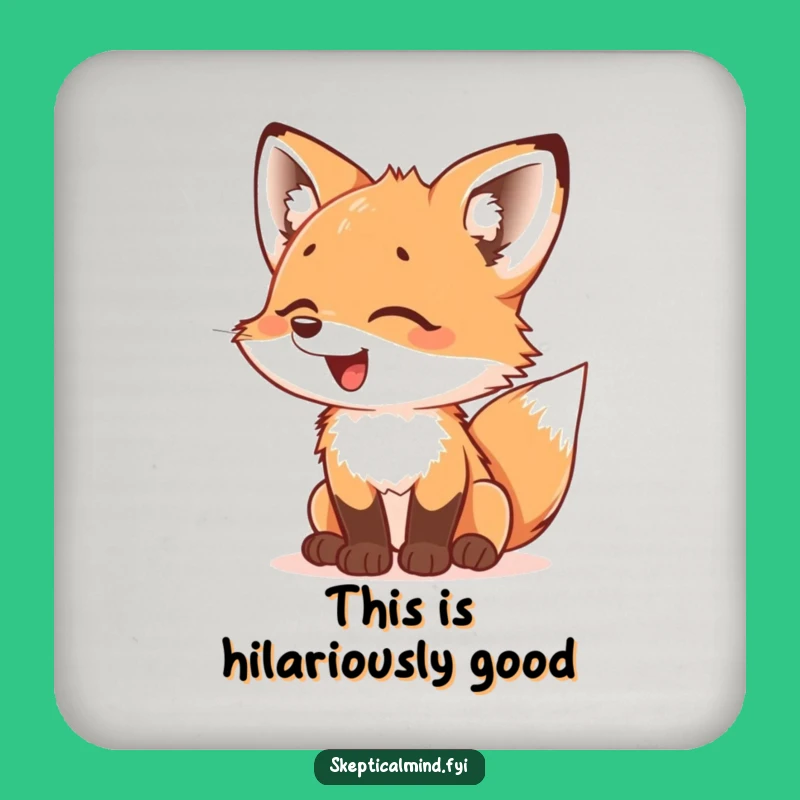 Funny Fox Cub Drink Coasters: Protect Surfaces with Cute Art, Set of Funny Gifts