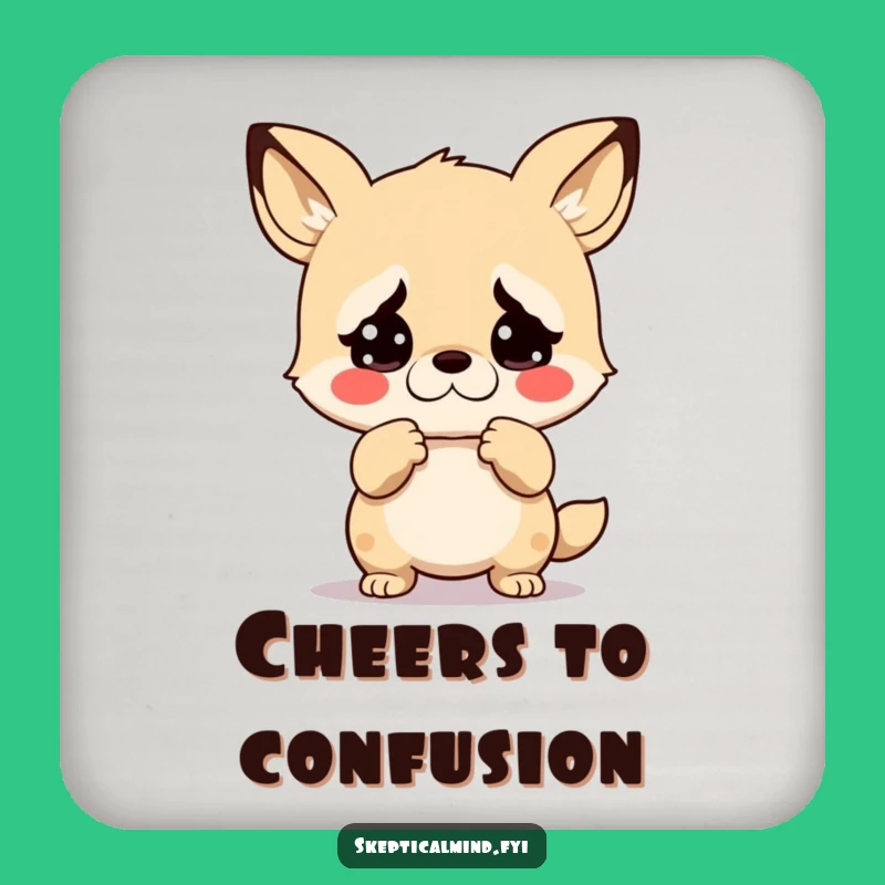 Funny Kawaii Animal Disbelief Coasters - Protect Surfaces from Shock