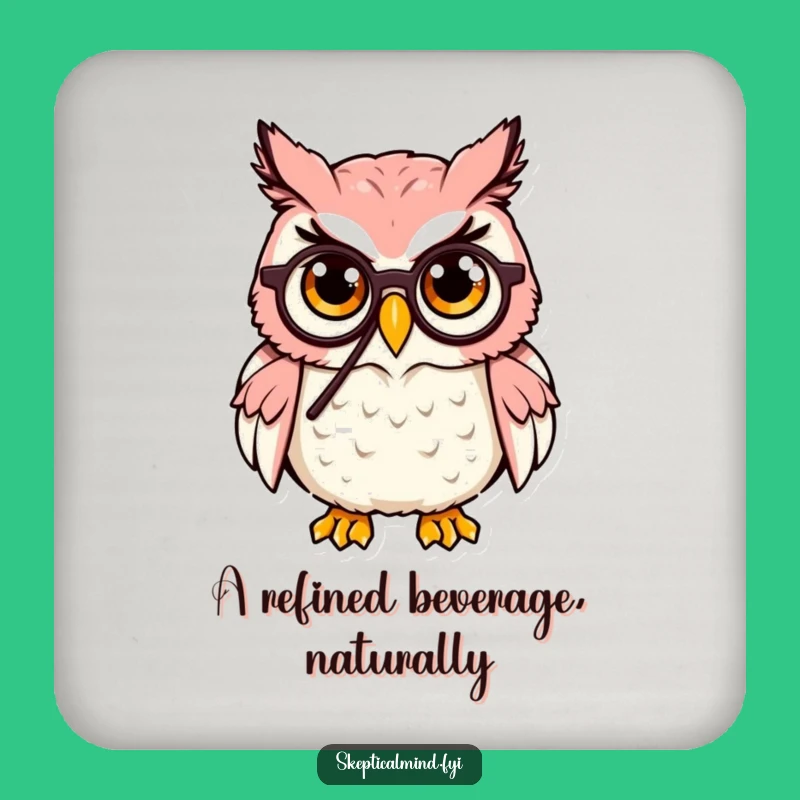 Funny Owl Drink Coasters: Protect Surfaces with Sophisticated Art, Set of Funny Gifts