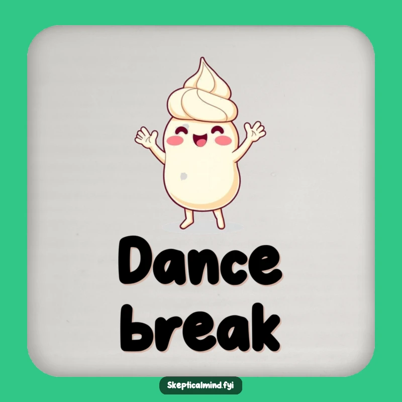 Funny Sour Cream Coaster - Protect Surfaces with Dancing Charm!
