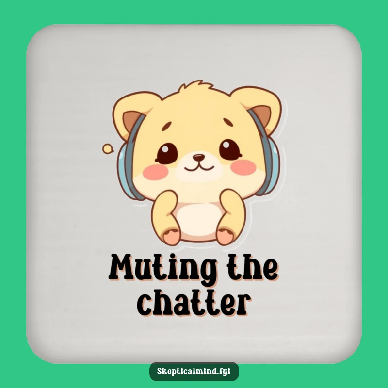 Funny Kawaii Animal Earmuffs Coasters - Protect Surfaces from Whispers