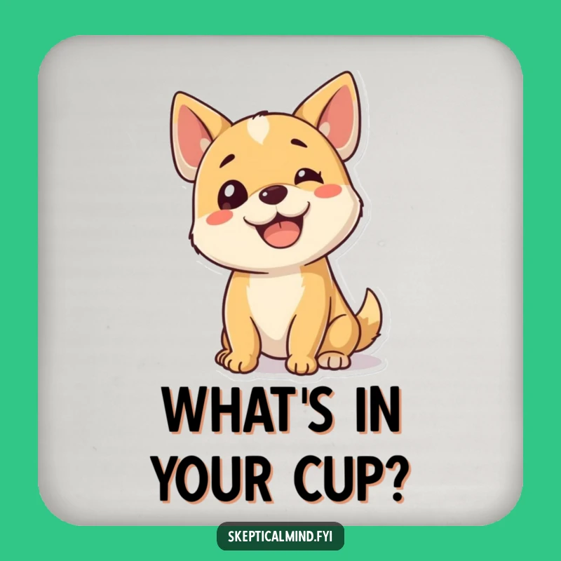 Funny Dog Coaster - Puppy Head Tilt Drink Protector