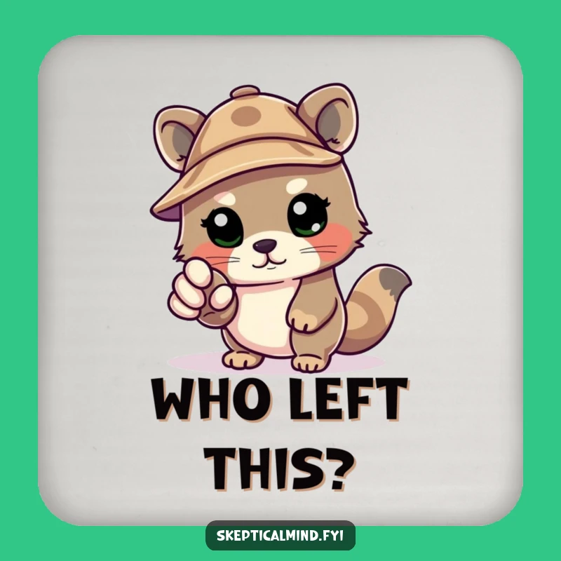 Funny Detective Kawaii Animal Coaster: Point Accusations at Your Drink