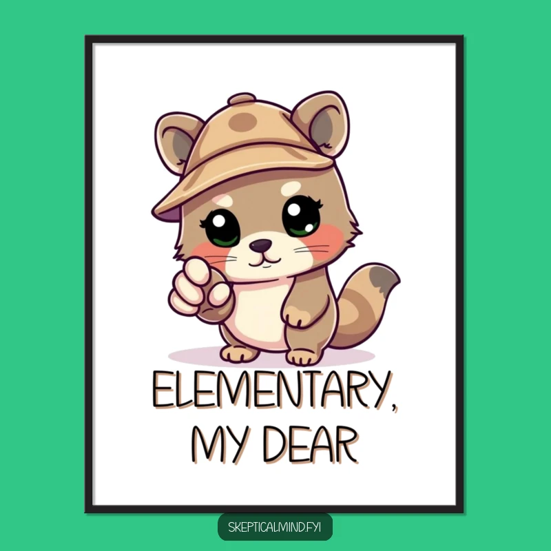 Funny Detective Kawaii Animal Poster: Adorable Accusations for Your Wall