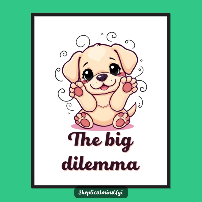Funny Puppy Indecision Poster - Add Playful Dilemmas to Your Walls