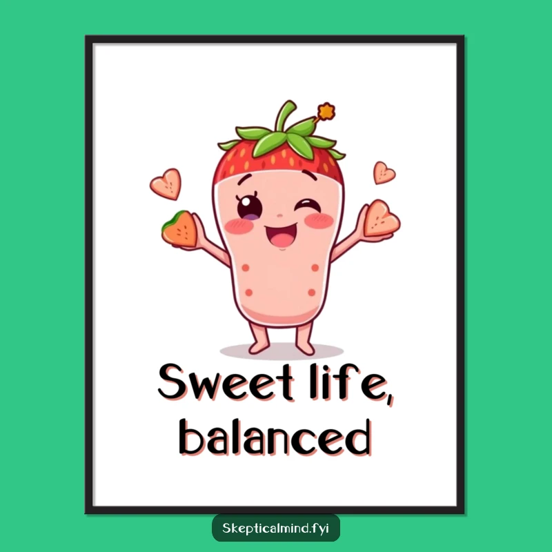 Funny Smoothie Juggling Poster: Vibrant Fruity Art Gift!