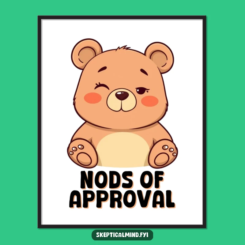 Funny Bear Cool Vibe Poster - Wall Decor Gift for Smooth Operators