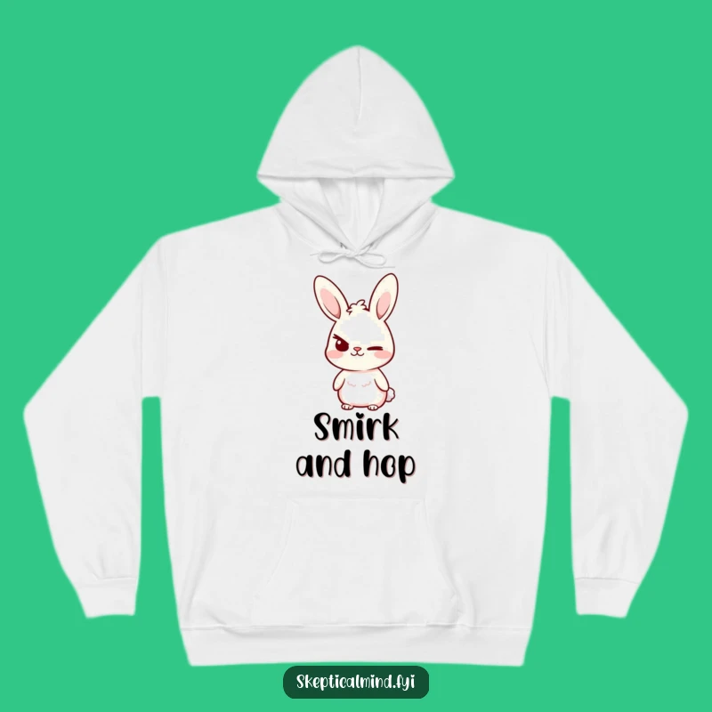 Cozy Funny Bunny Smirk Hoodie: Sassy Bunny's Cozy Attitude, Warm Gift