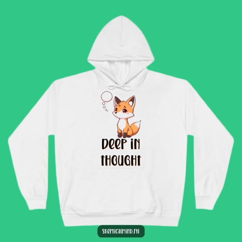 Cozy Funny Curious Fox Hoodie - Ponder Life's Ideas in Warmth
