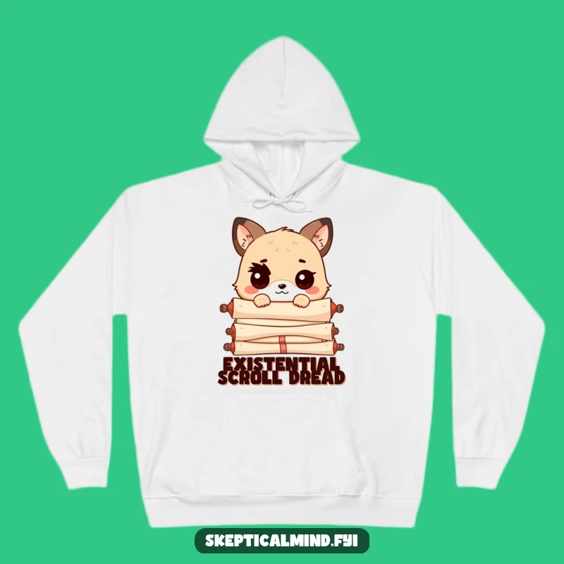 Cozy Funny Kawaii Scroll Peeker Hoodie: Warm Up with Sarcastic Charm