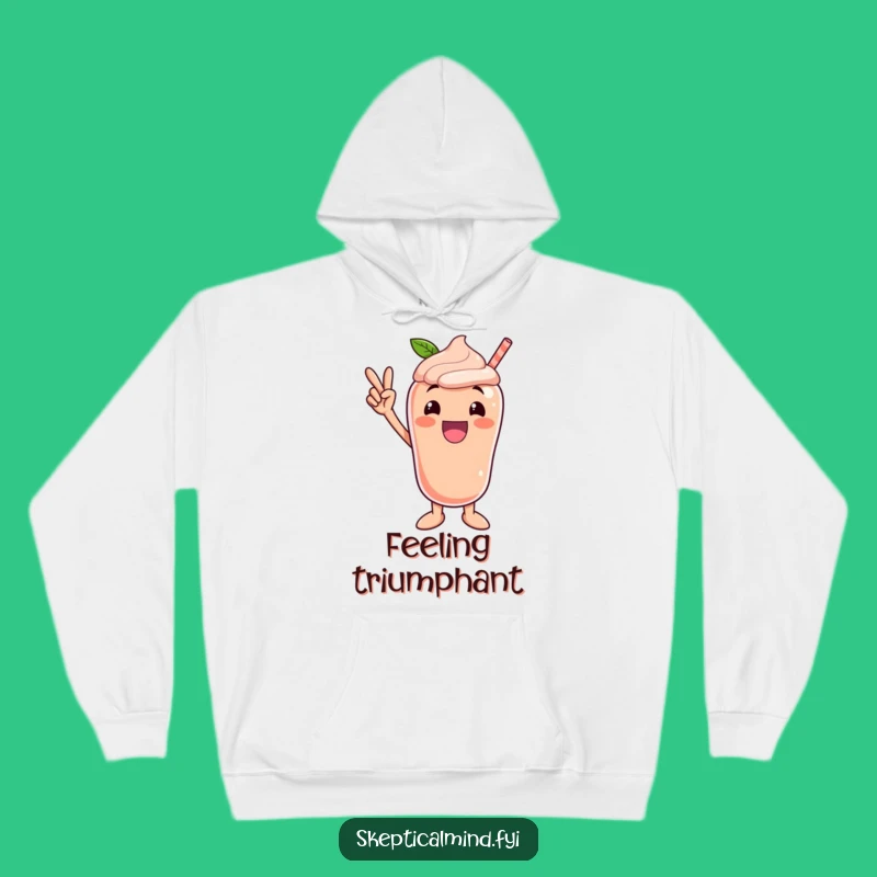Funny Peach Smoothie Hoodie - Cozy Victory Pose Sweatshirt - Gift