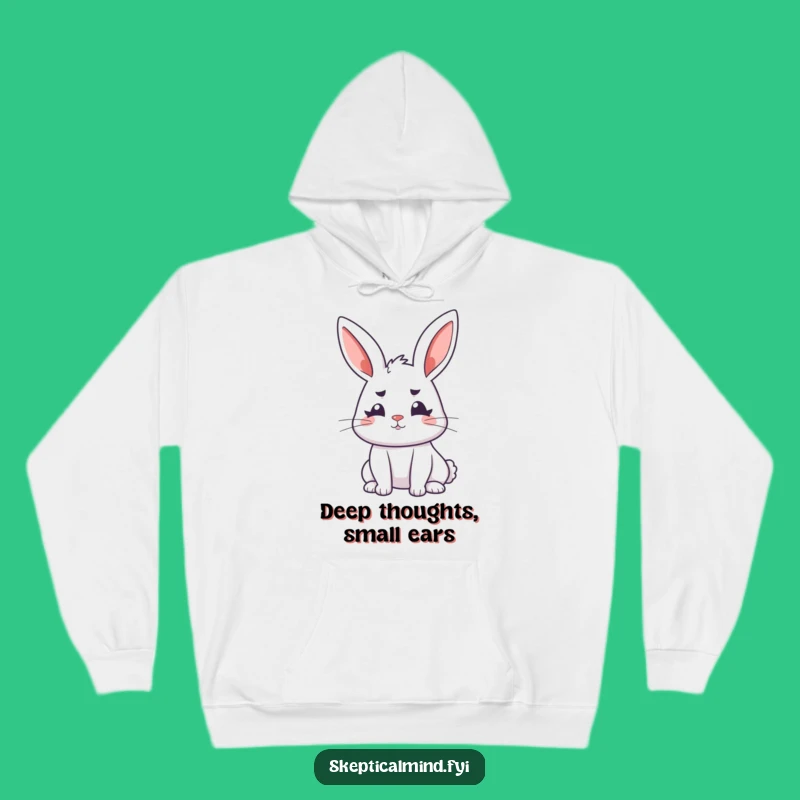 Funny Bunny Cozy Contemplation Hoodie - Snuggle up and ponder, a funny gift!