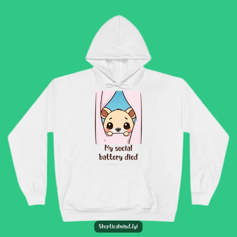 Funny Kawaii Animal Peeking Hoodie - Cozy Doubtful Vibes, Perfect Gift