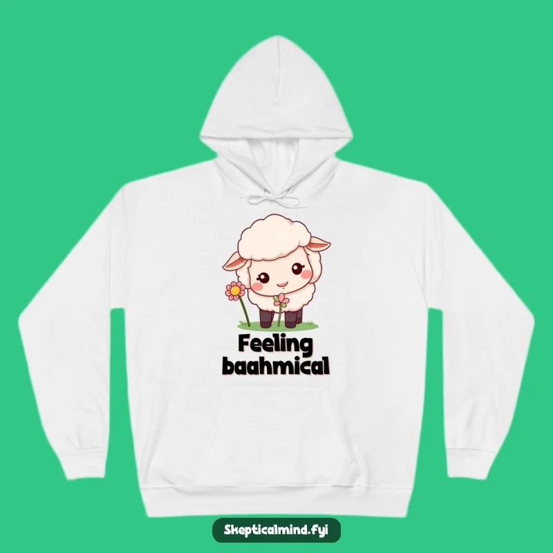 Funny Quizzical Sheep Hoodie: Cozy Humor With A Flower Sniffing Sheep Design