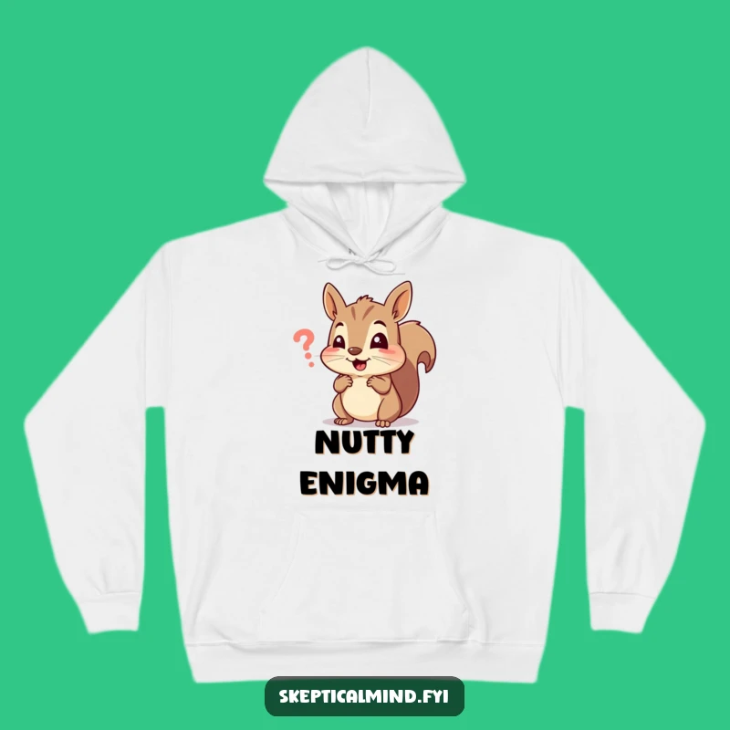 Funny Squirrel Hoodie: Cheerful Critter Puzzled by Symbol - Cozy Funny Gift!
