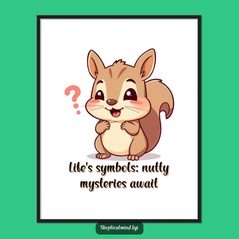 Free Printable Wall Art: Amusing Squirrel Contemplation- Hilarious Downloadable Decor