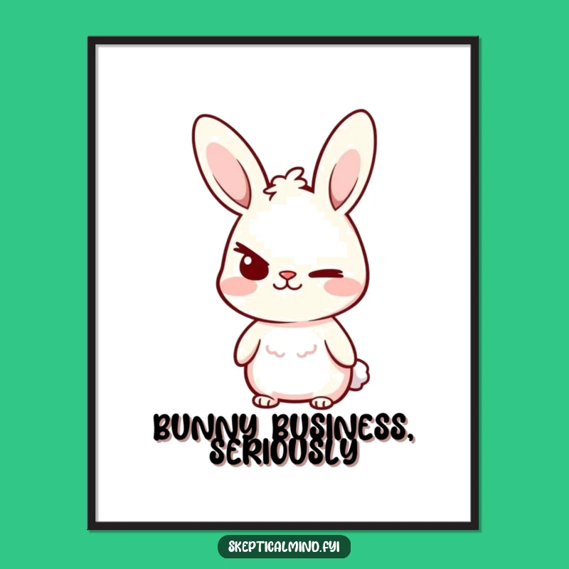 Free Printable Wall Art: Smirking Bunny - Sassy & Funny Downloadable Decor
