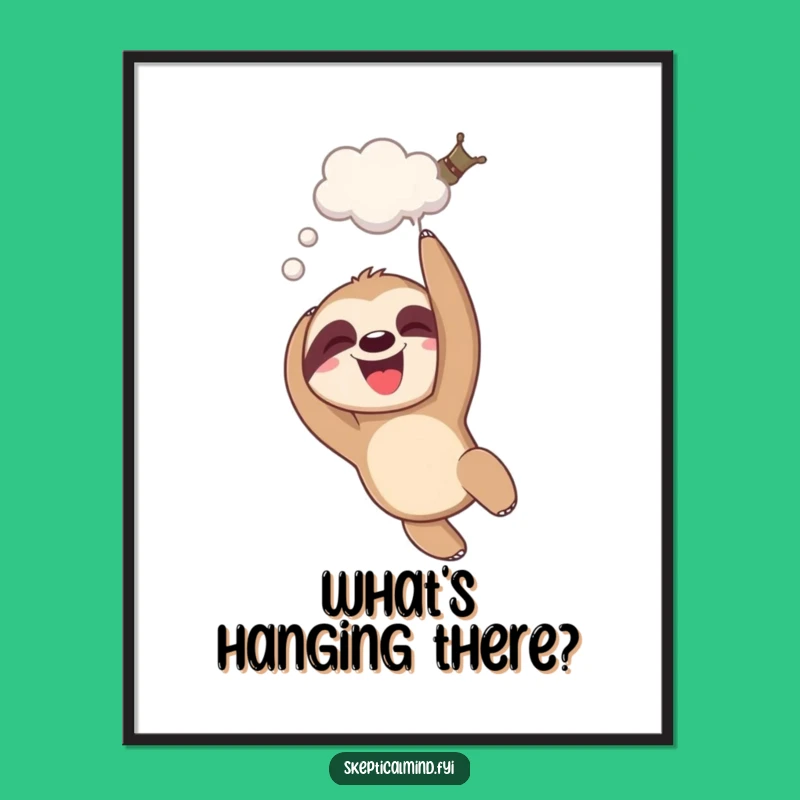 Funny Free Printable Wall Art: Giggling Sloth Downloadable Art