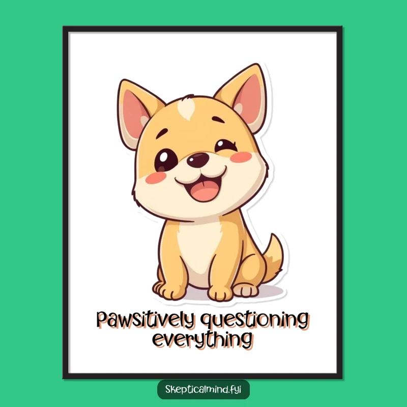 Free Printable Wall Art: Funny Dog Head Tilt - Quirky Doggo Downloadable Art Gift