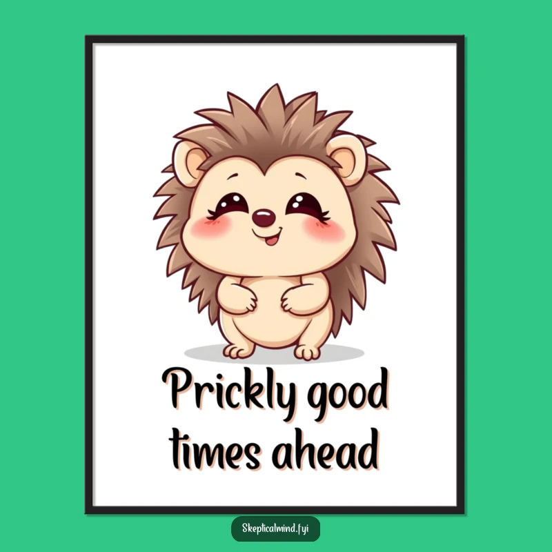 Free Printable Wall Art: Giggling Hedgehog - Playful & Quirky Downloadable Art