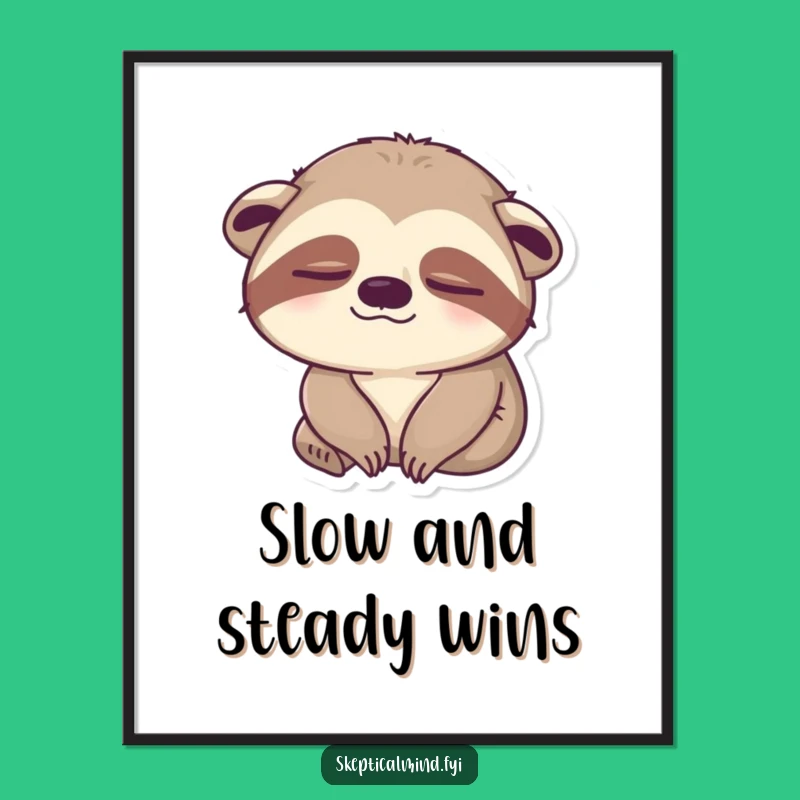 Funny Free Printable Wall Art: Unimpressed Sloth, Humorous DIY Downloadable Decor