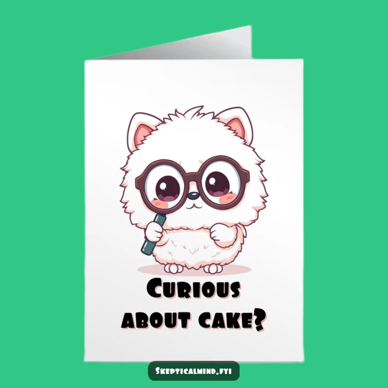 Free Printable Birthday Card: Curious Kawaii Animal, Funny Gift