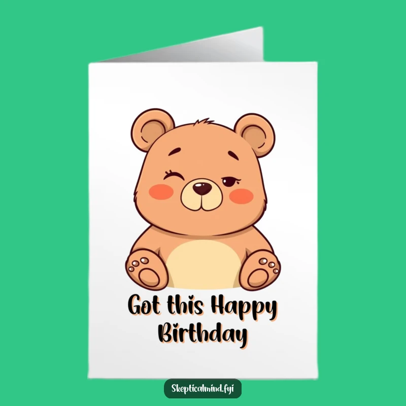 Free Printable Birthday Card: Bear's Wise Wink, Hilarious Downloadable Gift!