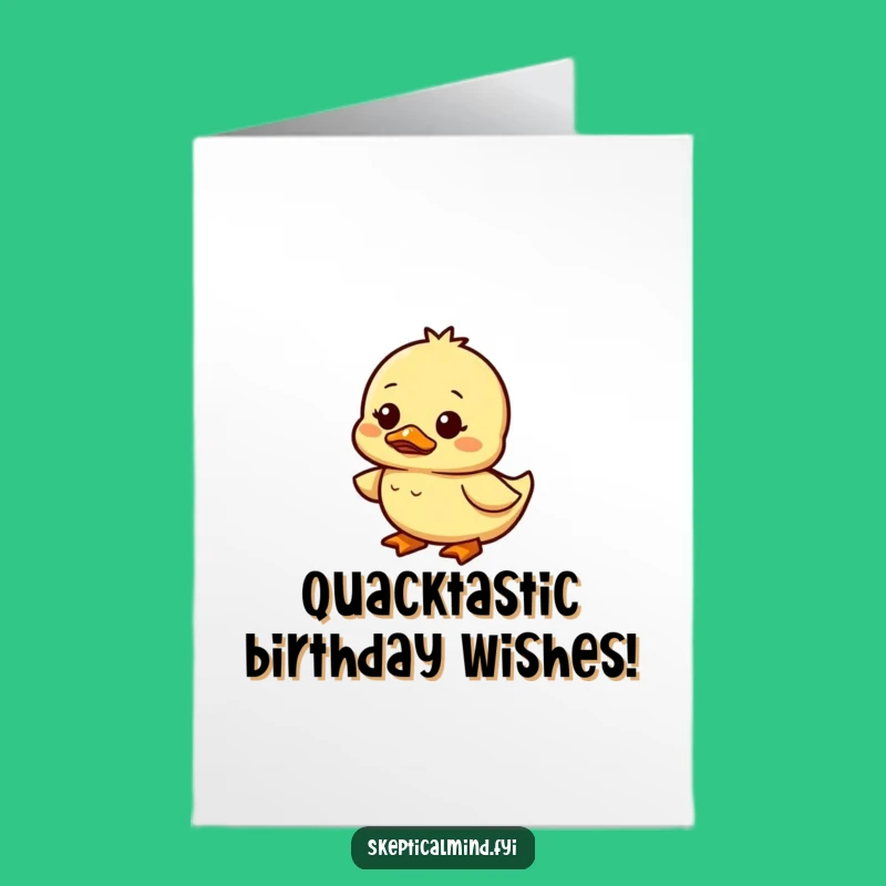 Free Printable Birthday Card: Amused Duckling - Cute & Funny Waddling Downloadable Gift