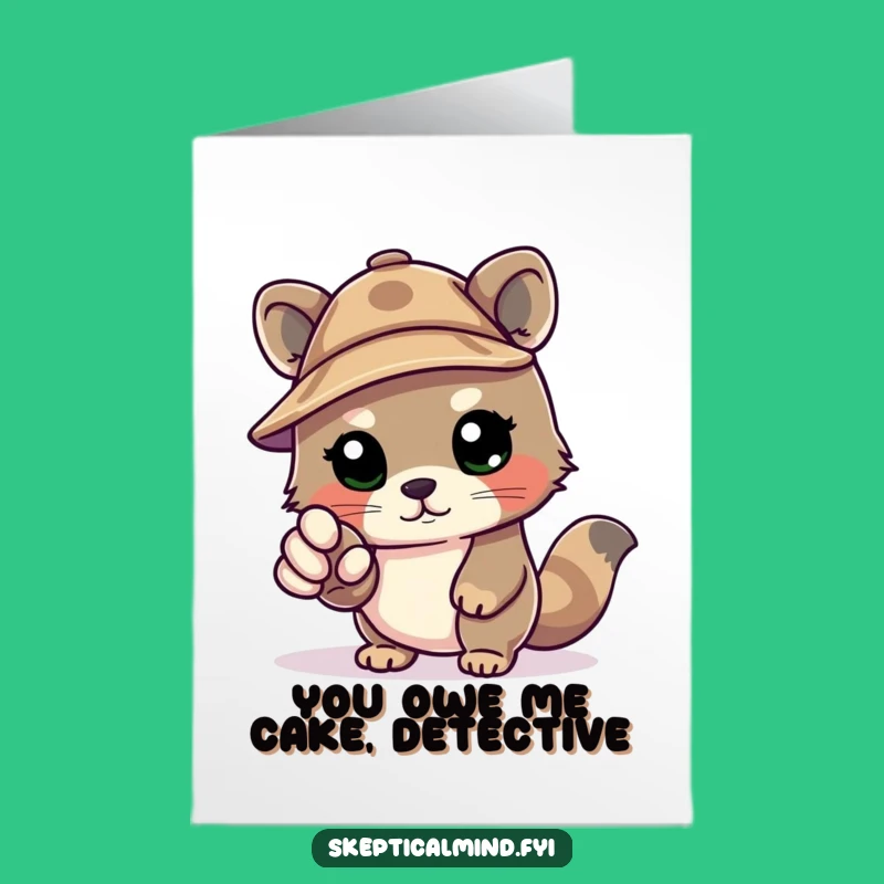 Free Printable Detective Kawaii Birthday Card - Funny Downloadable Gift